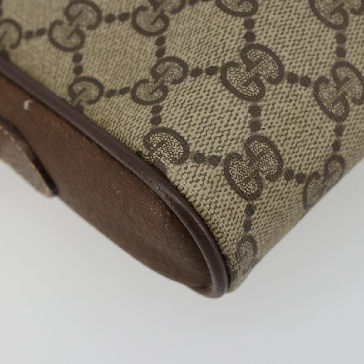 GUCCI GG Supreme Web Sherry Line Bag PVC Beige Gold 116 02 089 Auth 171261