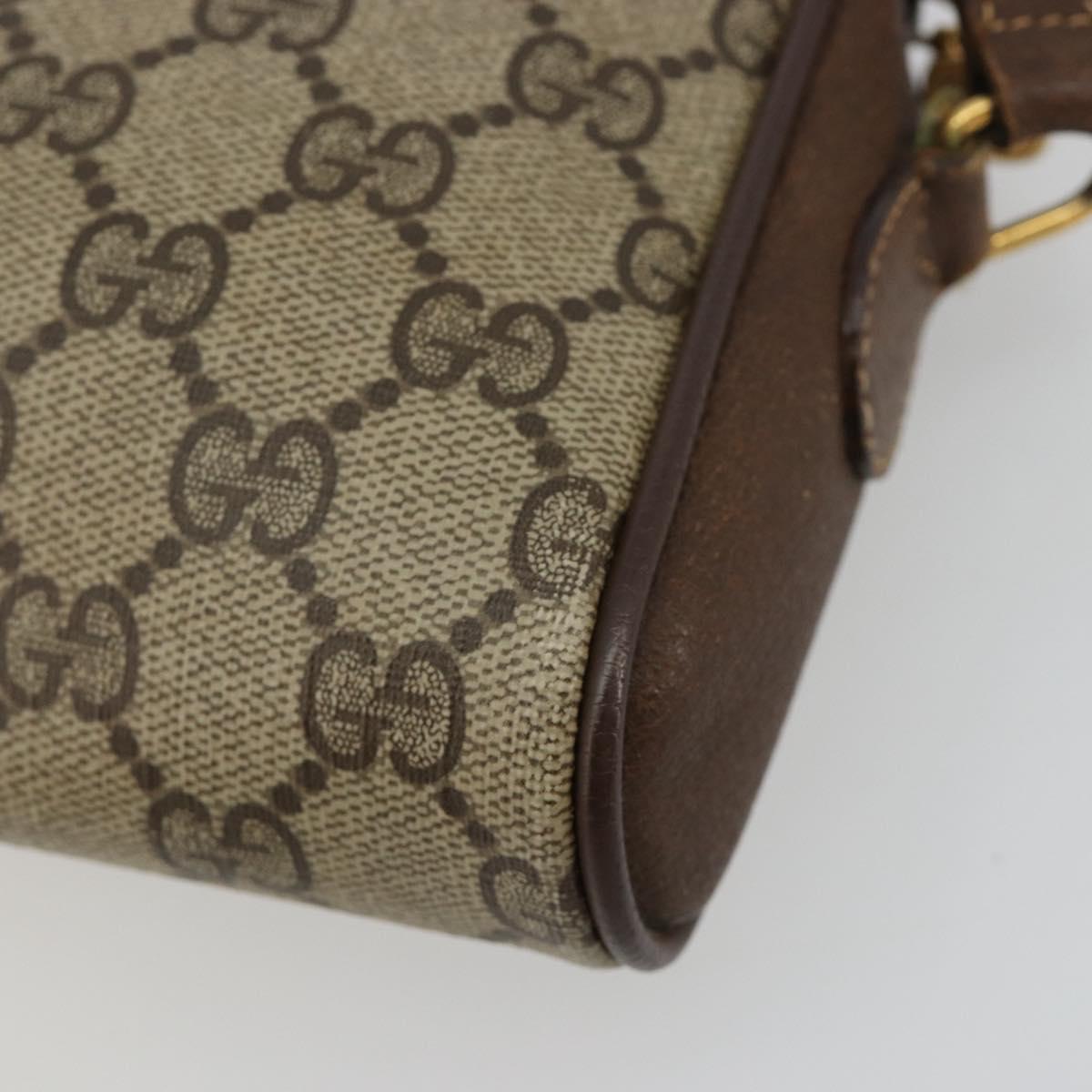 GUCCI GG Supreme Web Sherry Line Bag PVC Beige Gold 116 02 089 Auth 171261