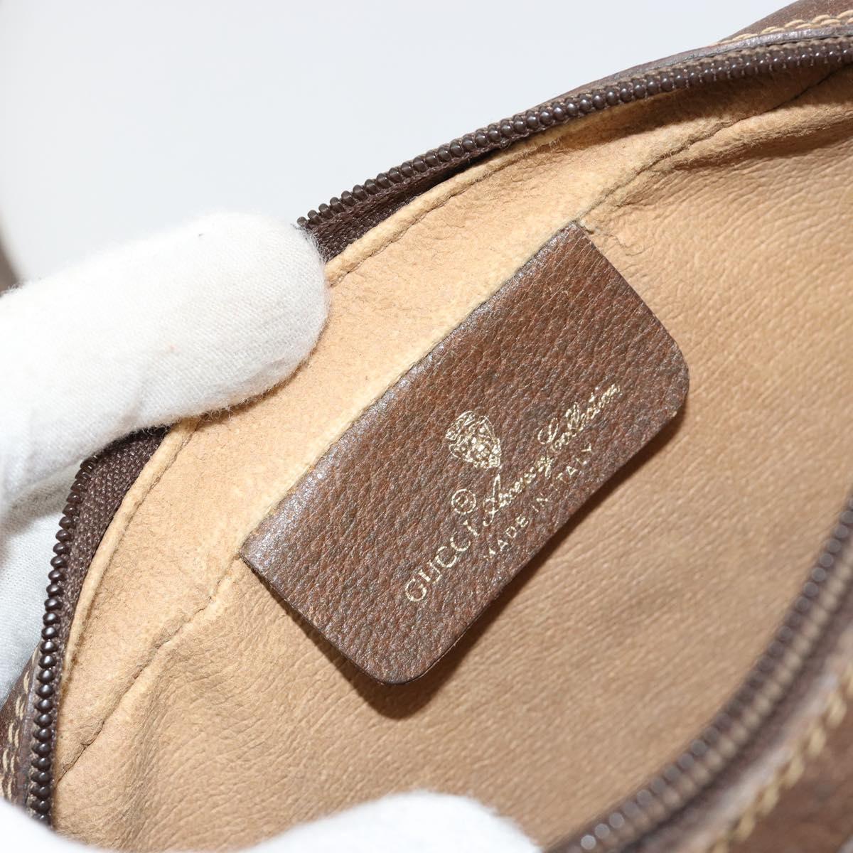 GUCCI GG Supreme Web Sherry Line Bag PVC Beige Gold 116 02 089 Auth 171261