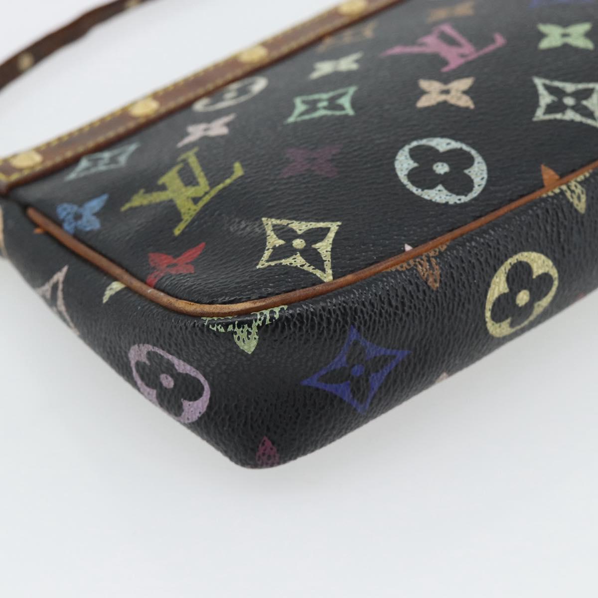 LOUIS VUITTON Multicolor Pochette Accessoires Pouch Black M92648 LV Auth 171272