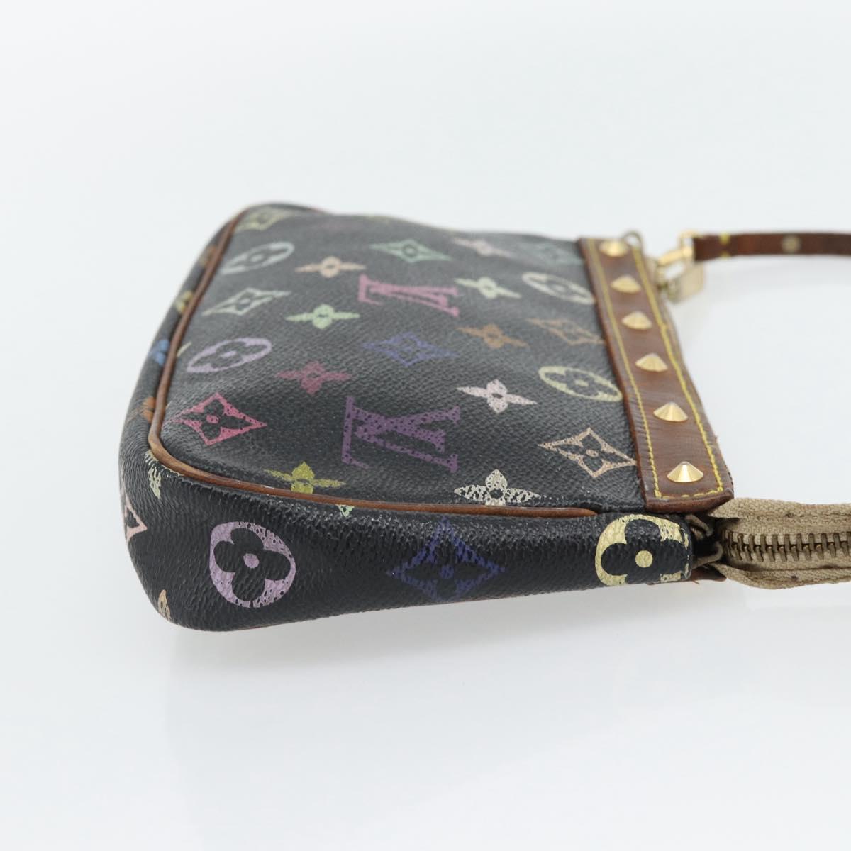 LOUIS VUITTON Multicolor Pochette Accessoires Pouch Black M92648 LV Auth 171272