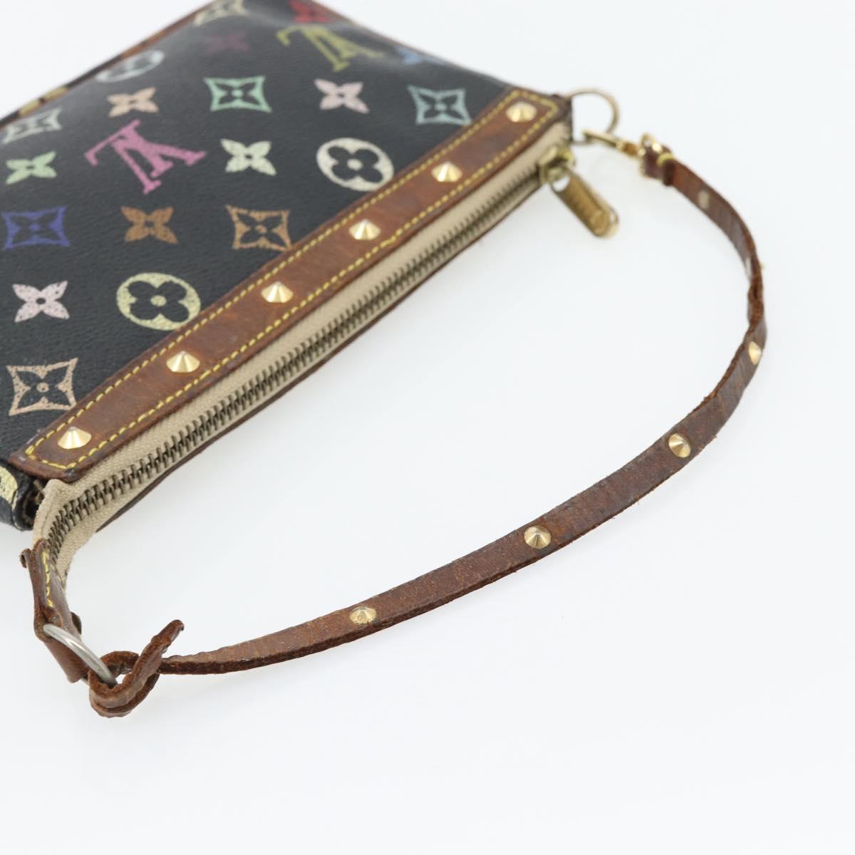LOUIS VUITTON Multicolor Pochette Accessoires Pouch Black M92648 LV Auth 171272