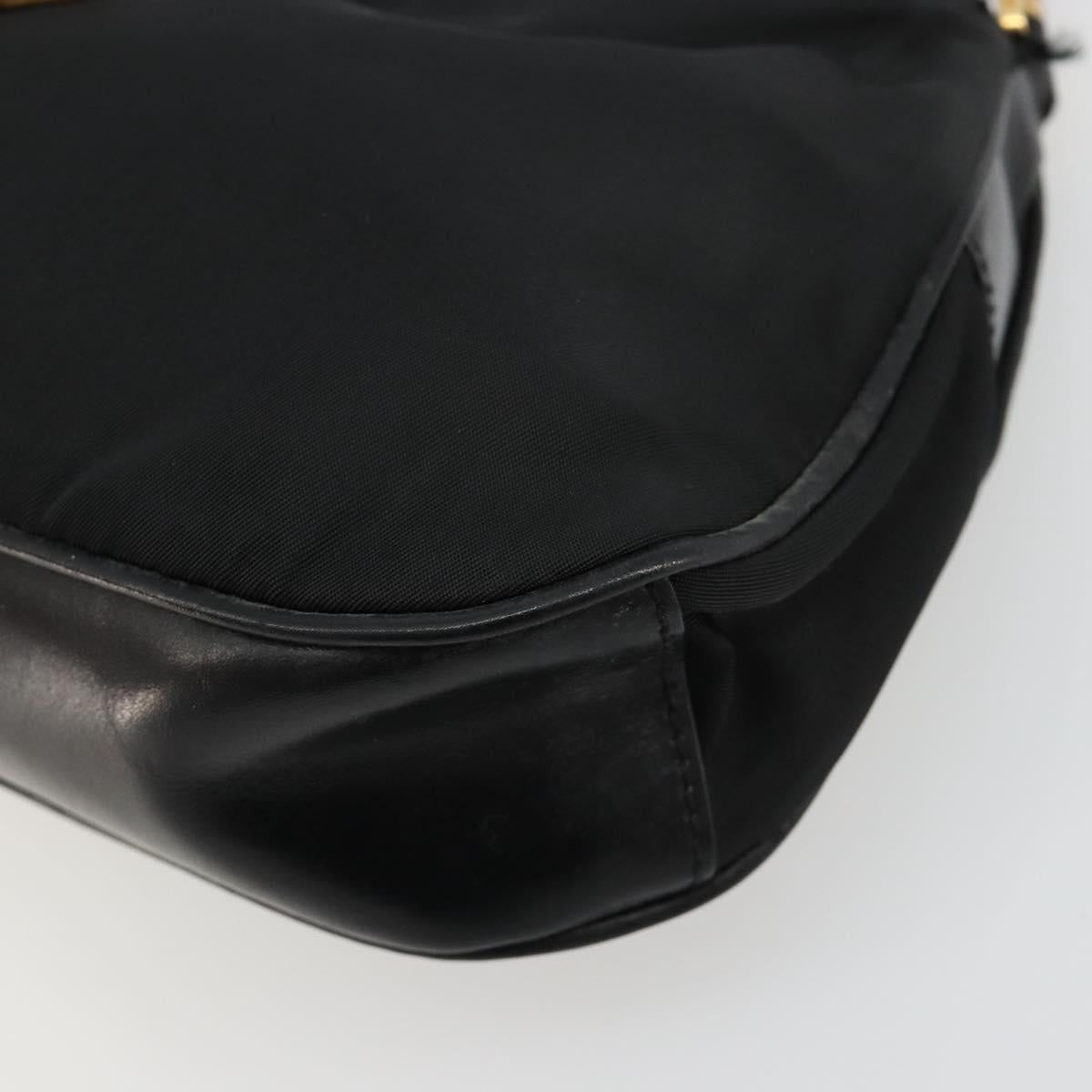 PRADA Accessory Pouch Nylon Black Gold Auth 171277