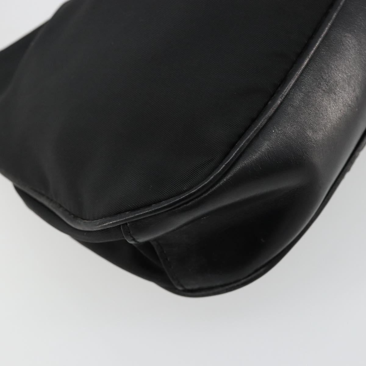 PRADA Accessory Pouch Nylon Black Gold Auth 171277