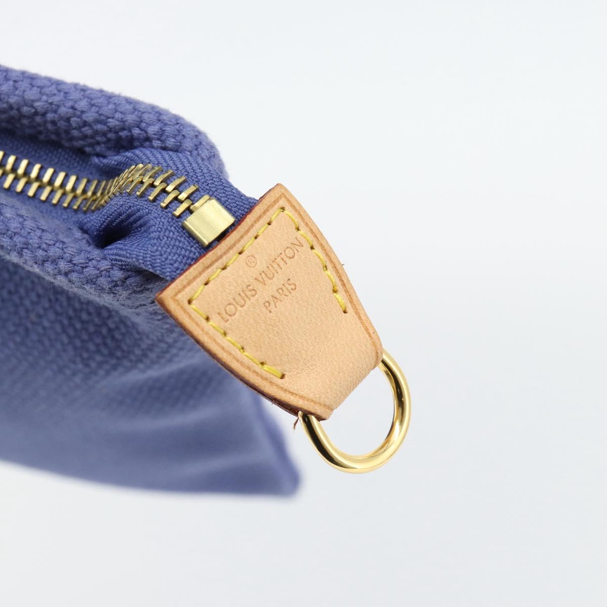 LOUIS VUITTON Antigua Pochette Platt PM Pouch Blue M40070 LV Auth 171279V