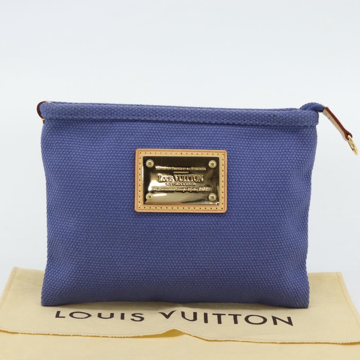 LOUIS VUITTON Antigua Pochette Platt PM Pouch Blue M40070 LV Auth 171279V