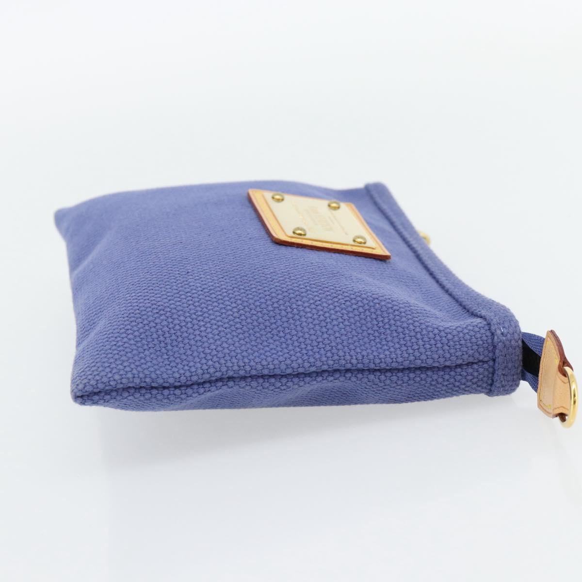 LOUIS VUITTON Antigua Pochette Platt PM Pouch Blue M40070 LV Auth 171279V