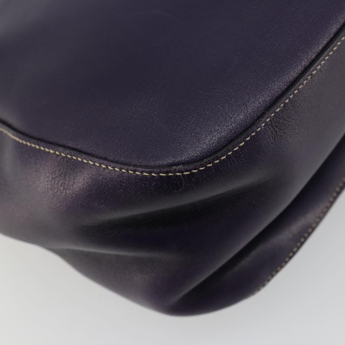 PRADA Chain Shoulder Bag Leather Purple Gold Auth 171280V