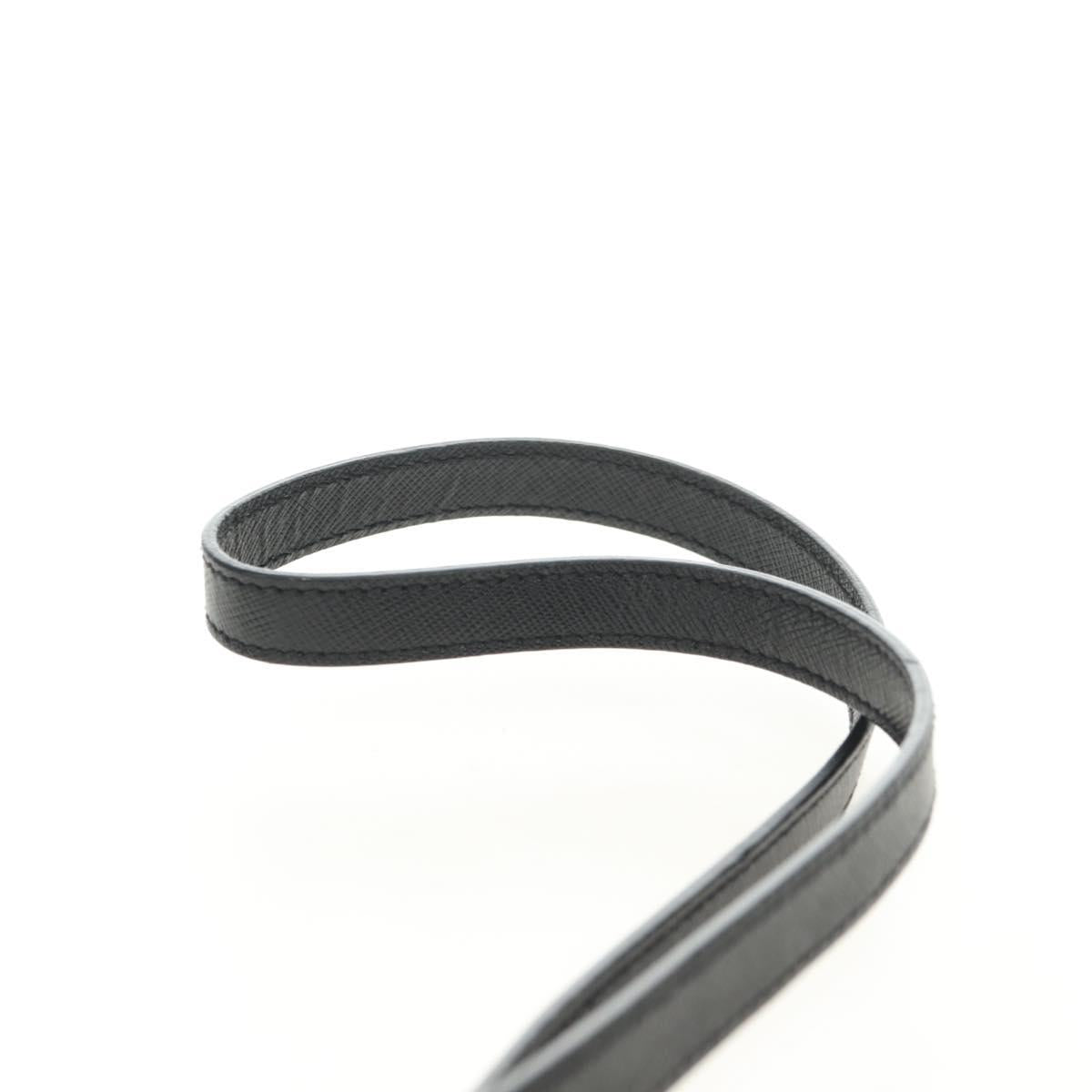 PRADA Shoulder Bag Safiano leather Black Gold Auth 171281V