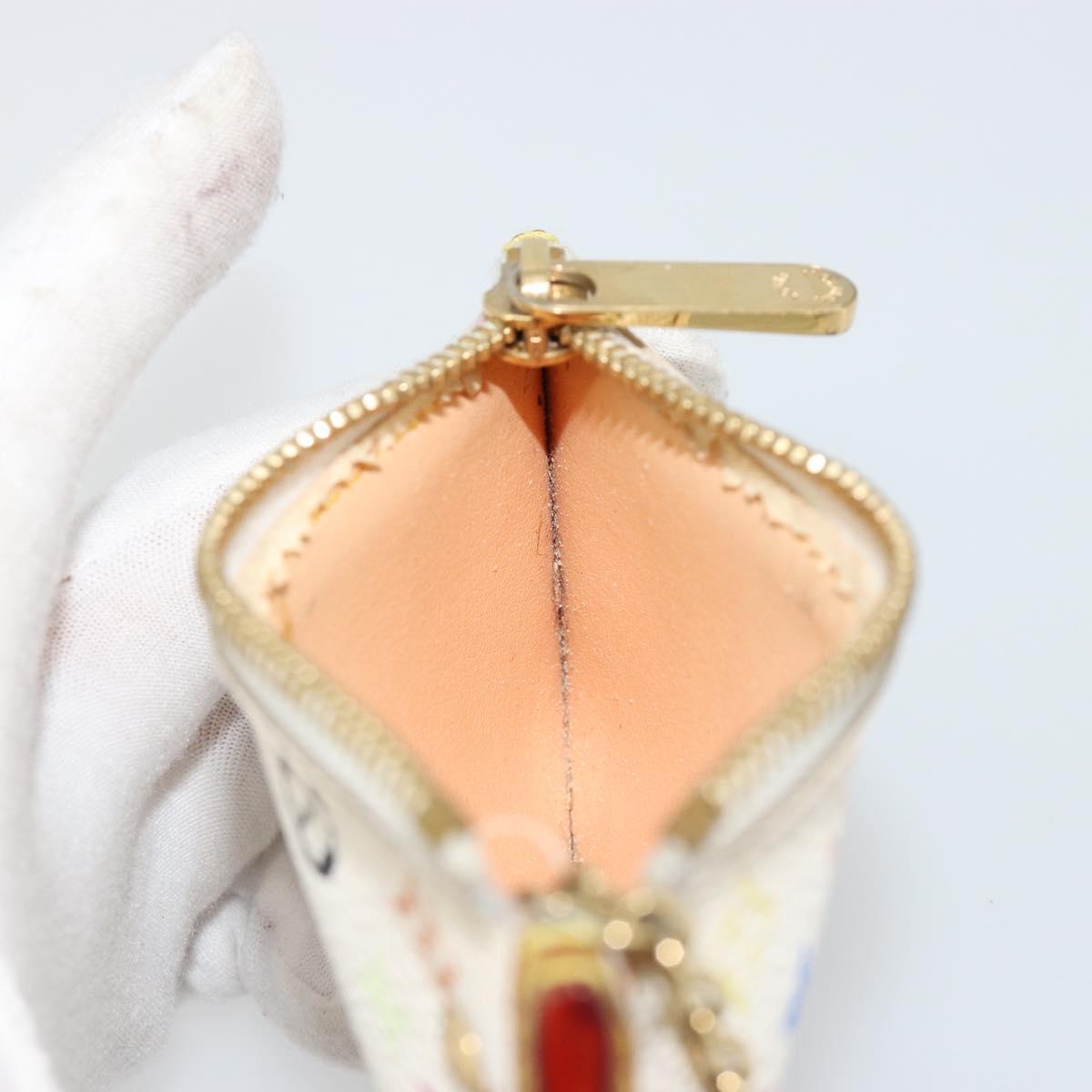 LOUIS VUITTON Monogram Multicolor Pochette Cles Purse White M92655 Auth 171283