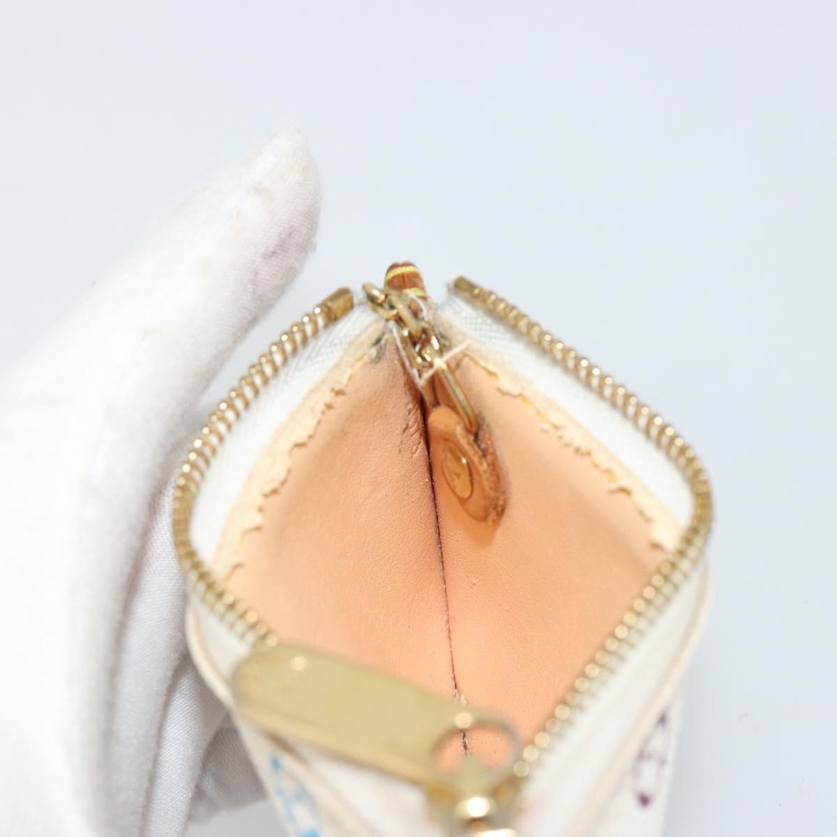 LOUIS VUITTON Monogram Multicolor Pochette Cles Purse White M92655 Auth 171283