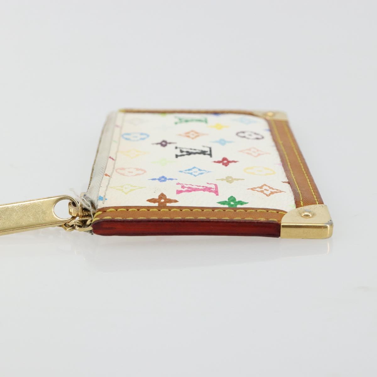 LOUIS VUITTON Monogram Multicolor Pochette Cles Purse White M92655 Auth 171283