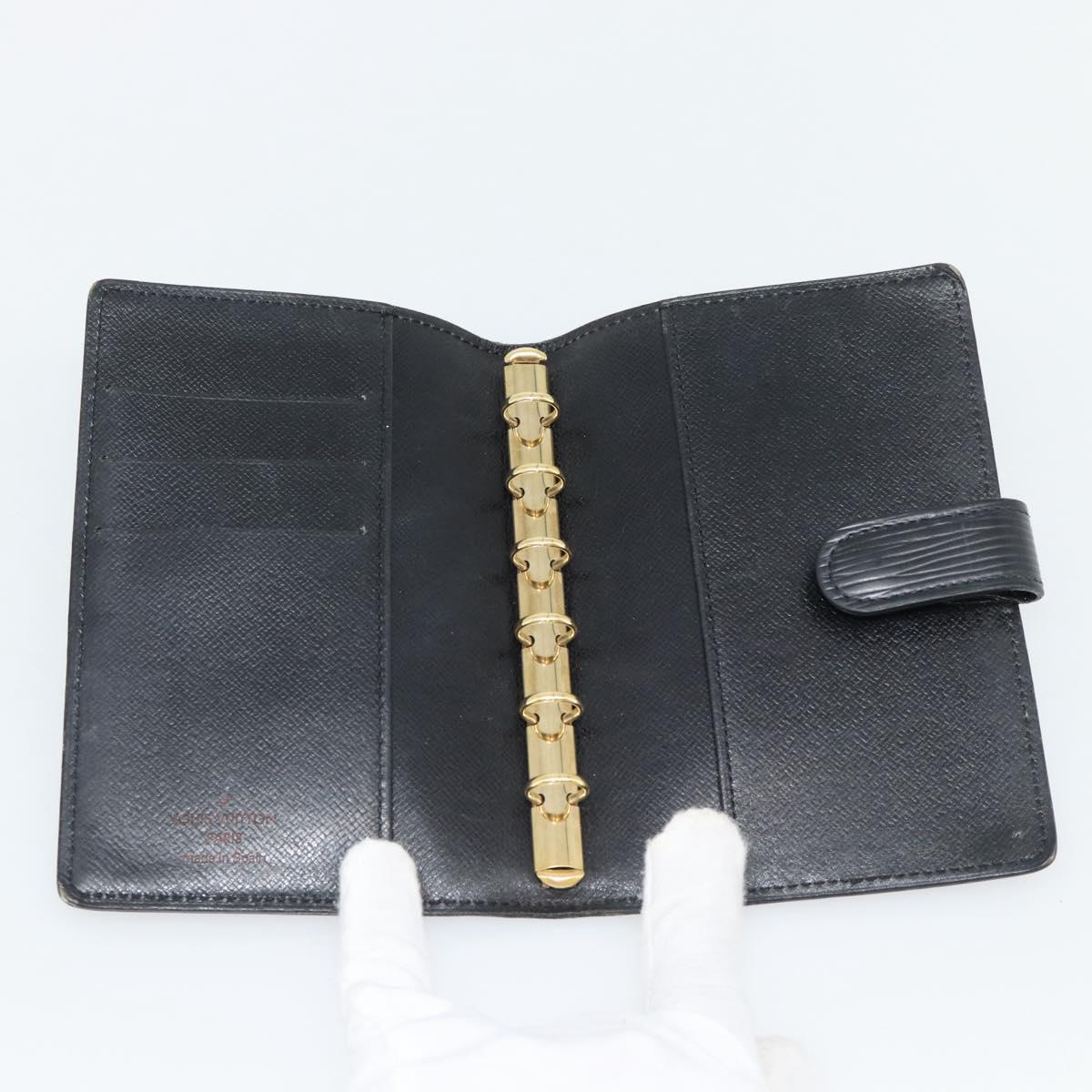 LOUIS VUITTON Epi Agenda PM Day Planner Cover Black R20092 LV Auth 171284