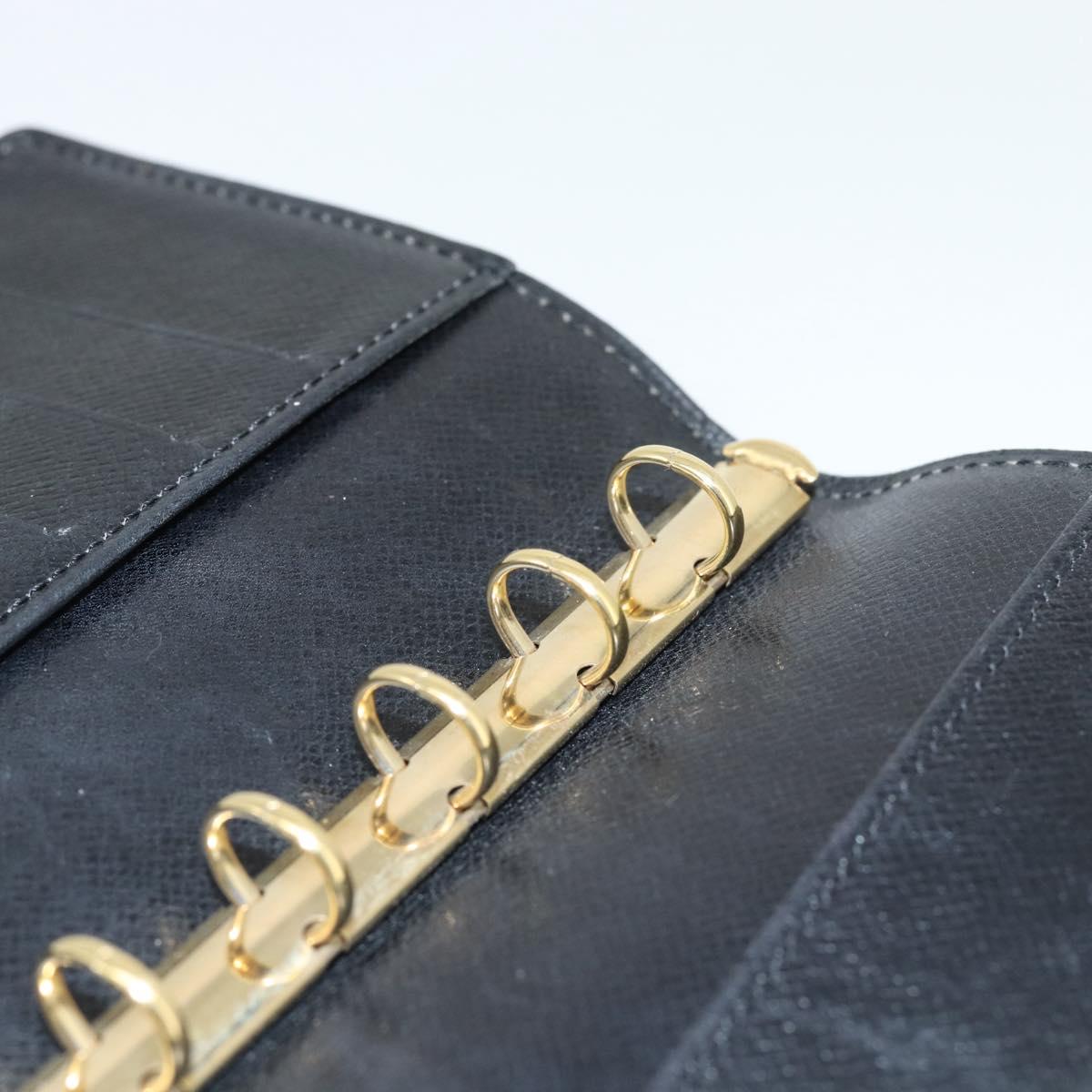 LOUIS VUITTON Epi Agenda PM Day Planner Cover Black R20092 LV Auth 171284