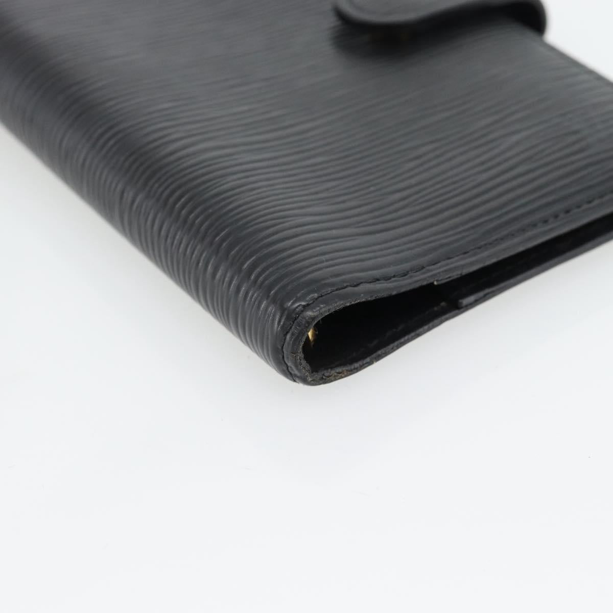 LOUIS VUITTON Epi Agenda PM Day Planner Cover Black R20092 LV Auth 171284