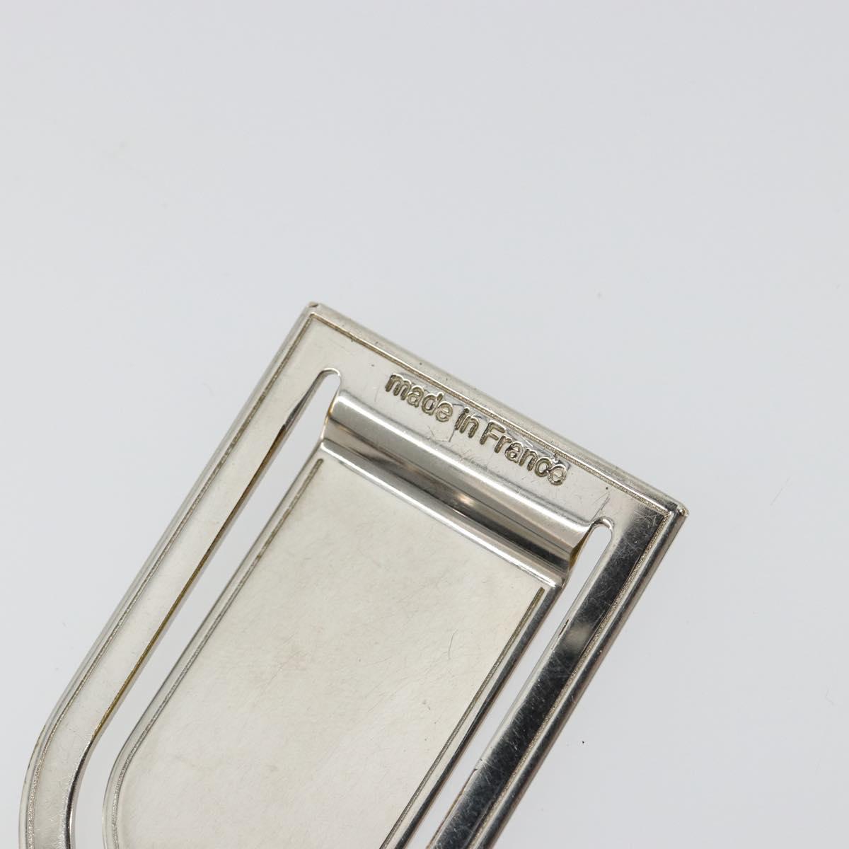 LOUIS VUITTON Pansavie Porto Address Money Clip Metal Silver M64691 Auth 171287