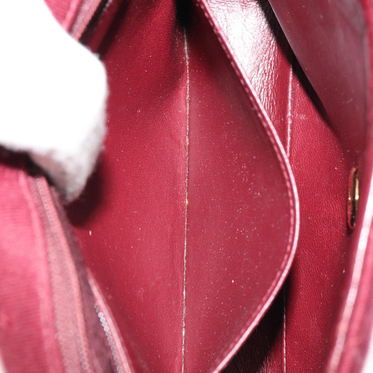 CHANEL Matelasse Chain Shoulder Bag Cotton Bordeaux Gold CC Auth 171294