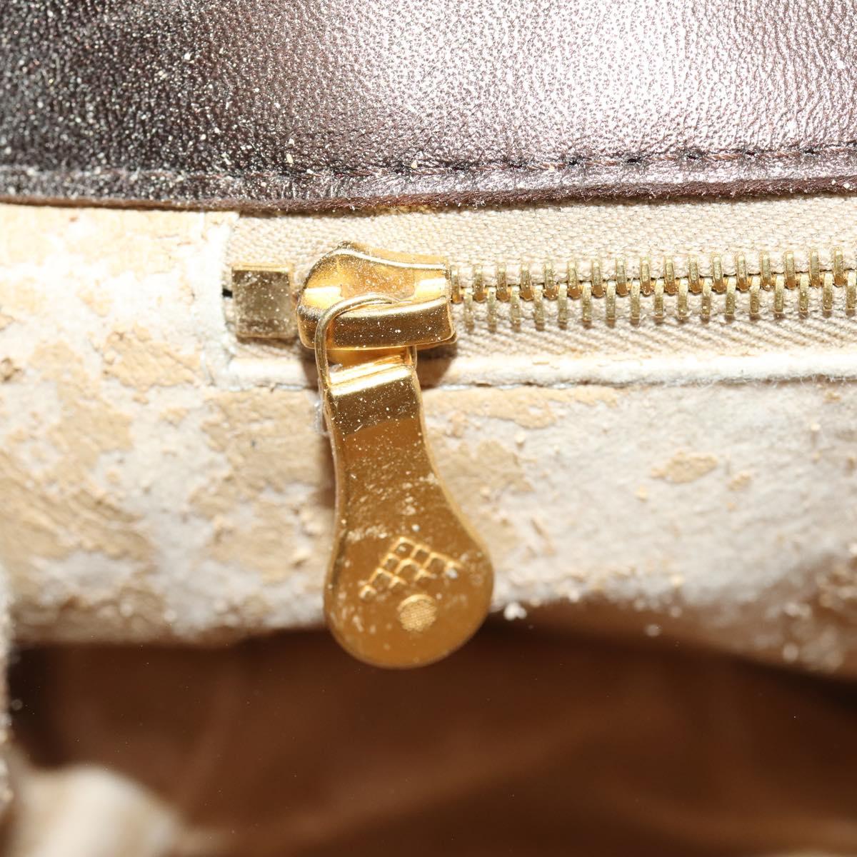 BOTTEGA VENETA INTRECCIATO Hand Bag Leather Bronze Gold Auth 171296