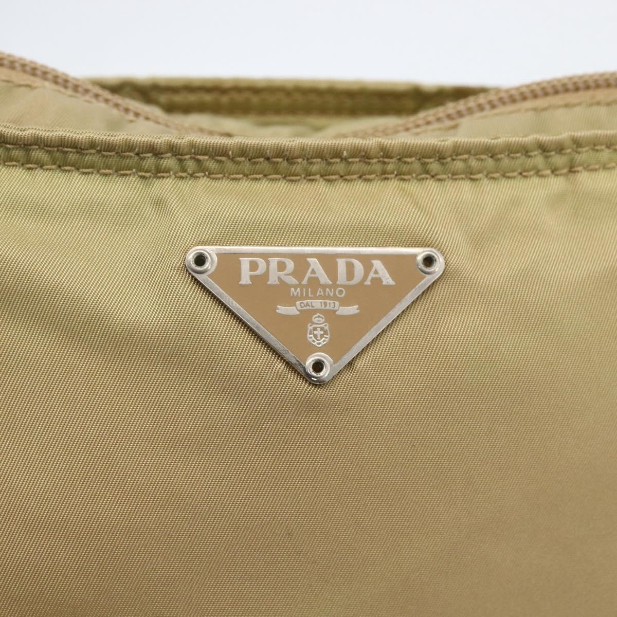 PRADA Shoulder Bag Nylon Beige Auth 171312