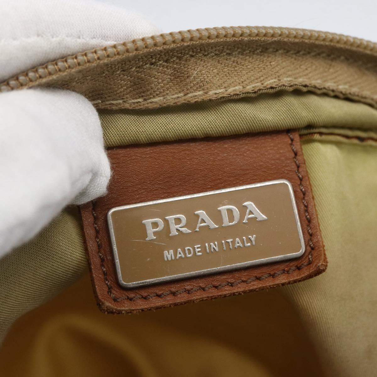 PRADA Shoulder Bag Nylon Beige Auth 171312