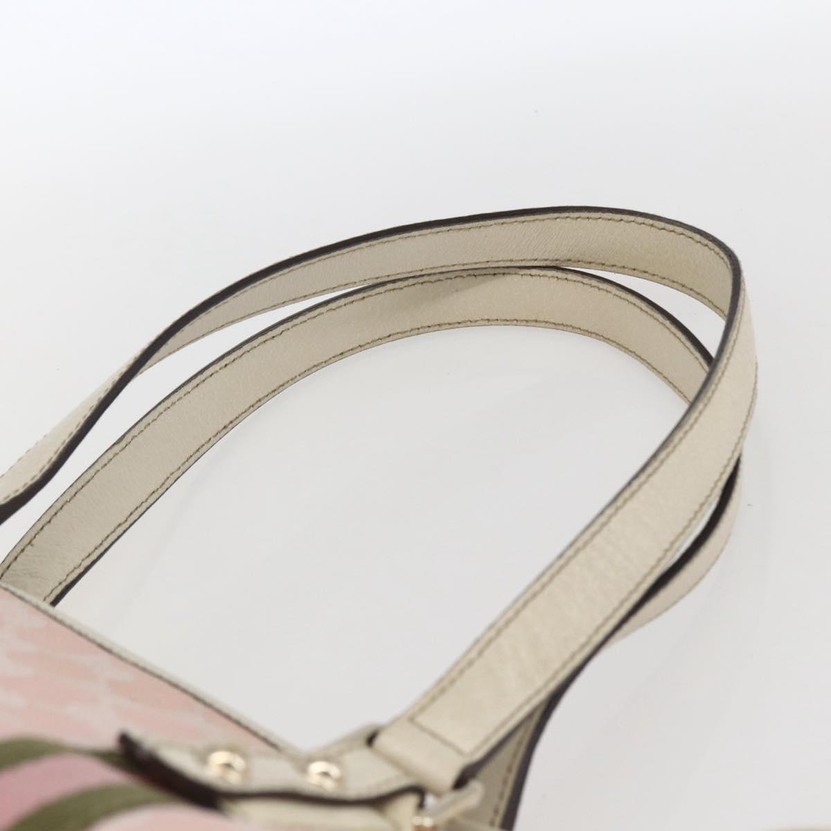 GUCCI GG Canvas Sherry Line Tote Bag Pink Gold 137396 Auth 171318