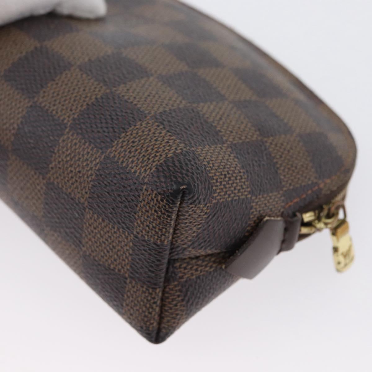 LOUIS VUITTON Damier Ebene Pochette Cosmetic PM Pouch N47516 LV Auth 171319