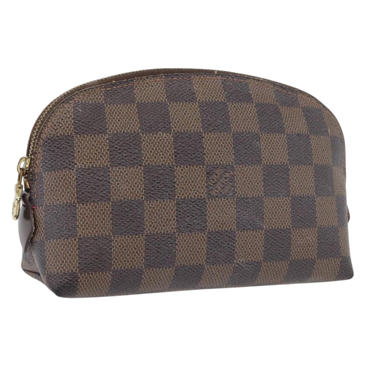 LOUIS VUITTON Damier Ebene Pochette Cosmetic PM Pouch N47516 LV Auth 171319