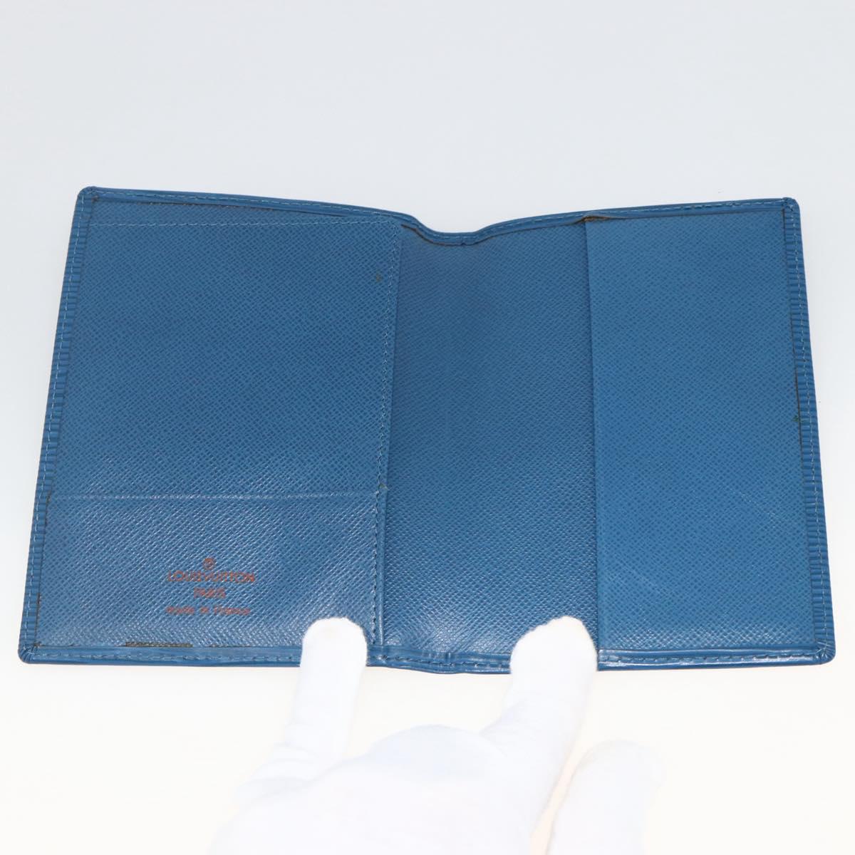 LOUIS VUITTON Epi Couverture Pass Case Blue LV Auth 171326