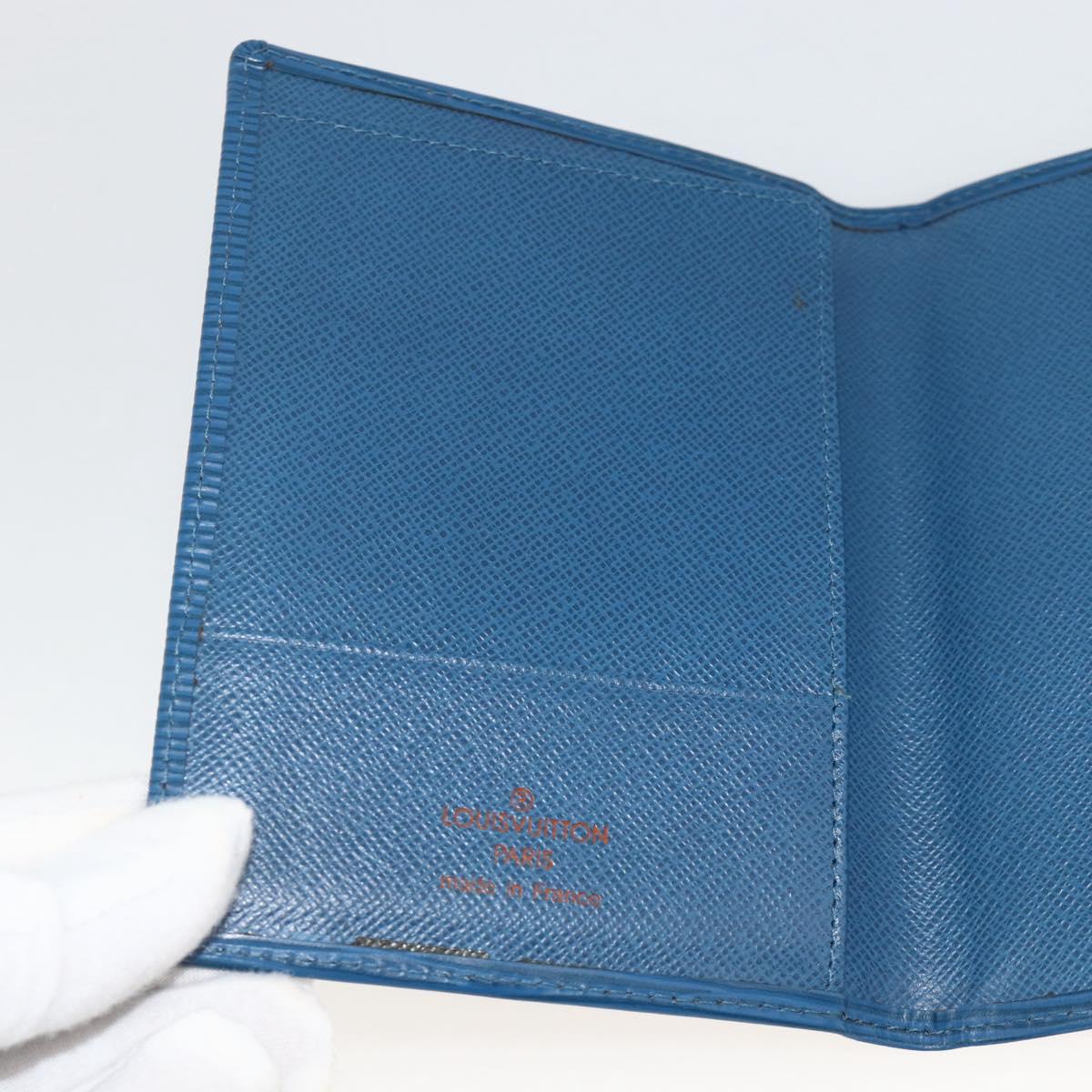 LOUIS VUITTON Epi Couverture Pass Case Blue LV Auth 171326