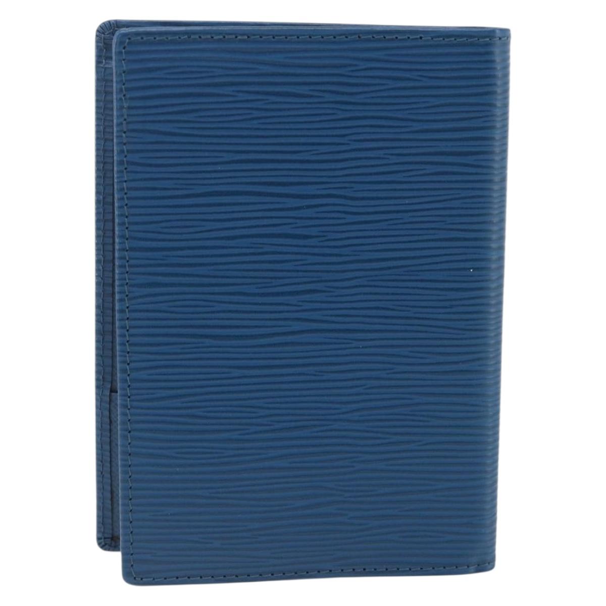 LOUIS VUITTON Epi Couverture Pass Case Blue LV Auth 171326