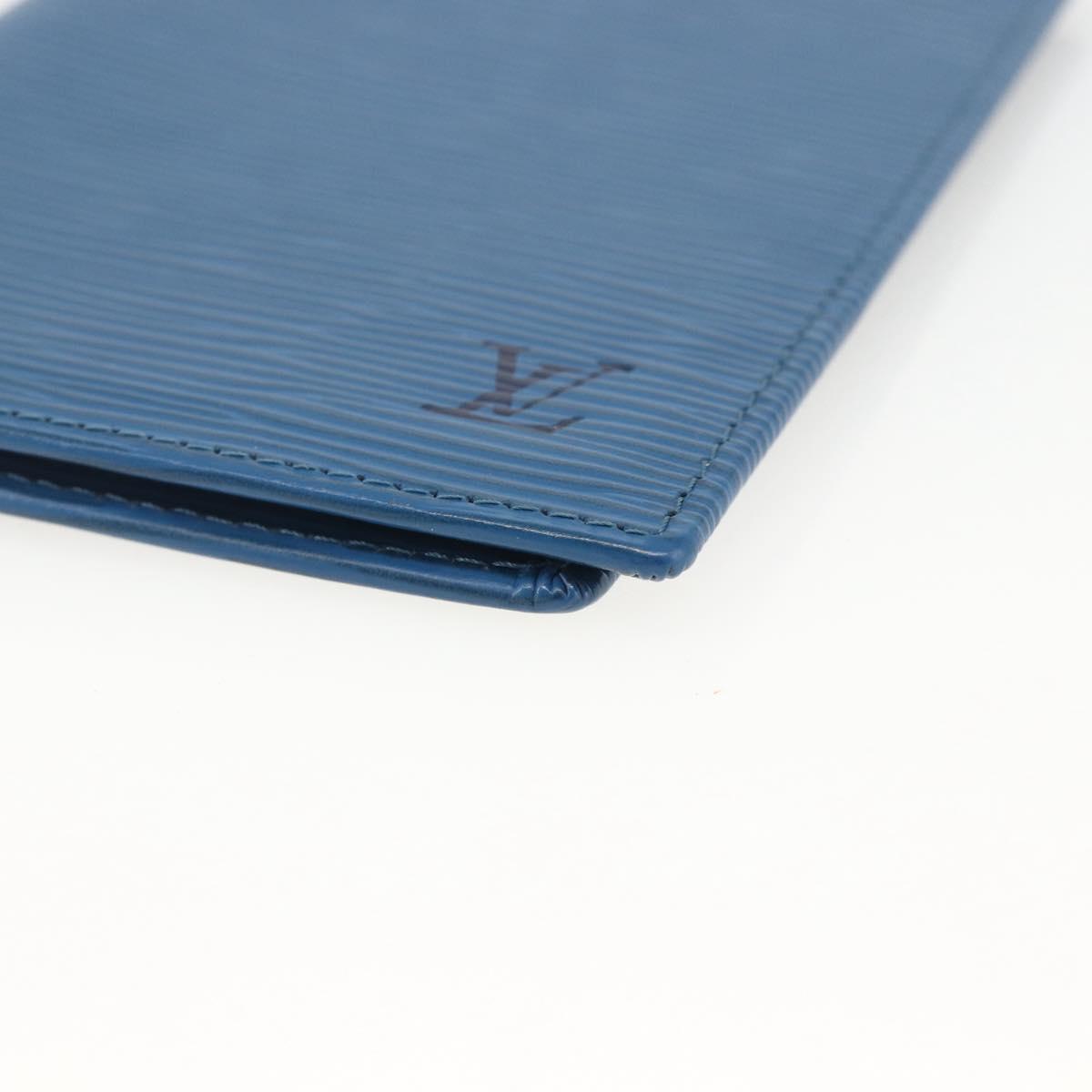 LOUIS VUITTON Epi Couverture Pass Case Blue LV Auth 171326
