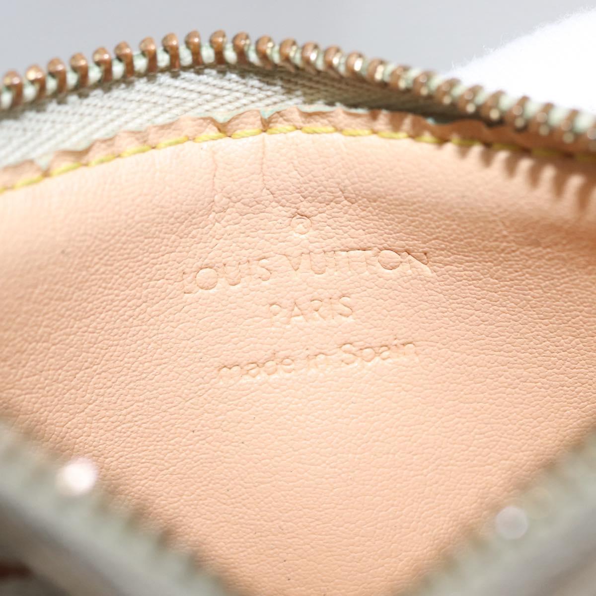 LOUIS VUITTON Multicolor Pochette Cles Coin Purse White M92655 LV Auth 171334