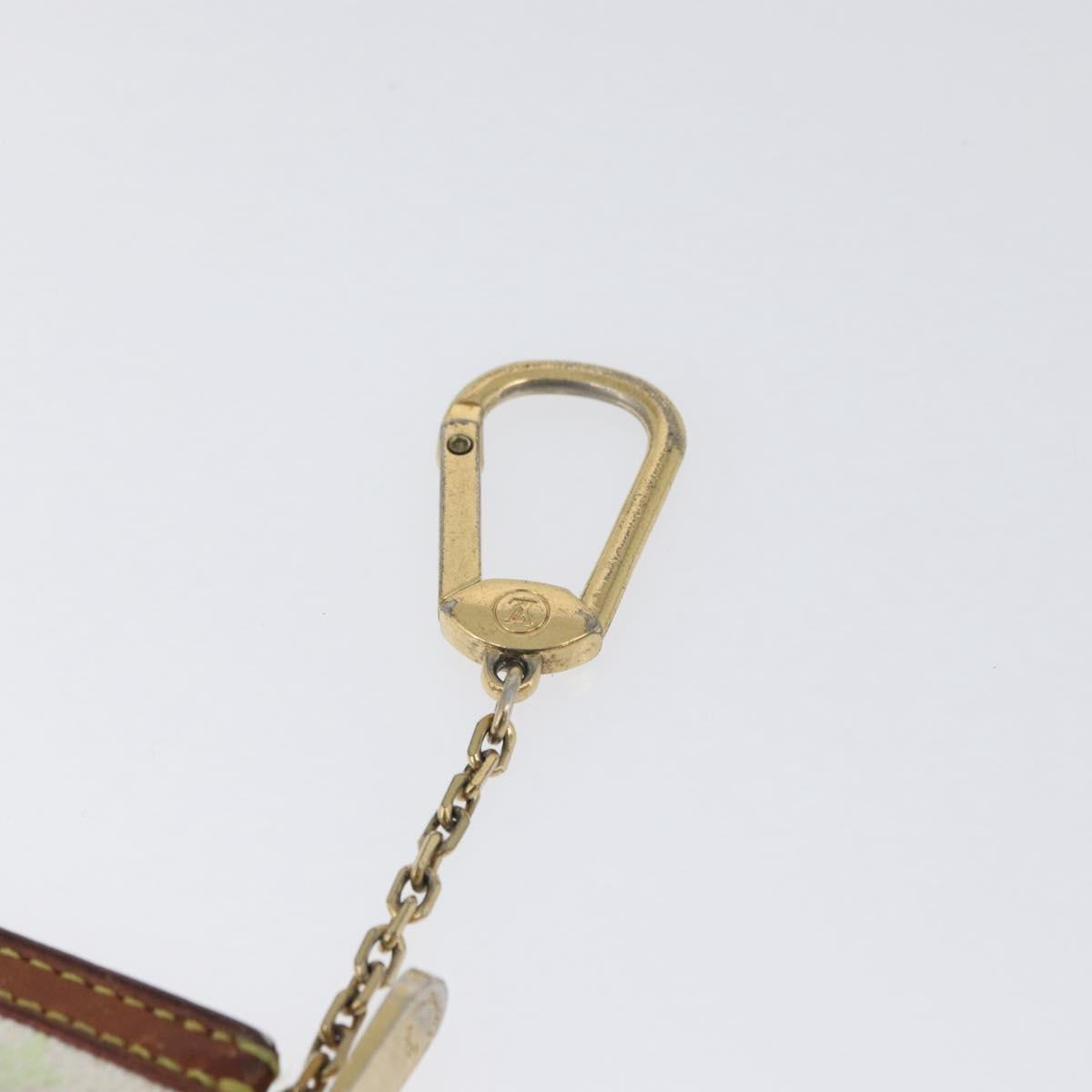 LOUIS VUITTON Multicolor Pochette Cles Coin Purse White M92655 LV Auth 171334