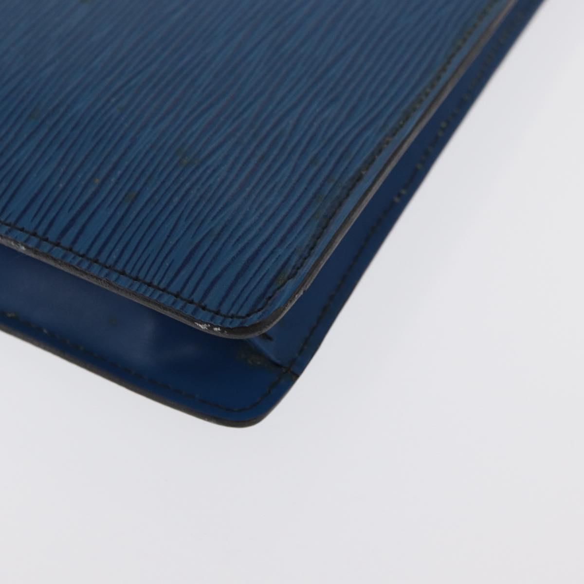 LOUIS VUITTON Epi Montaigne 23 Clutch Bag Blue M52665 LV Auth 171350