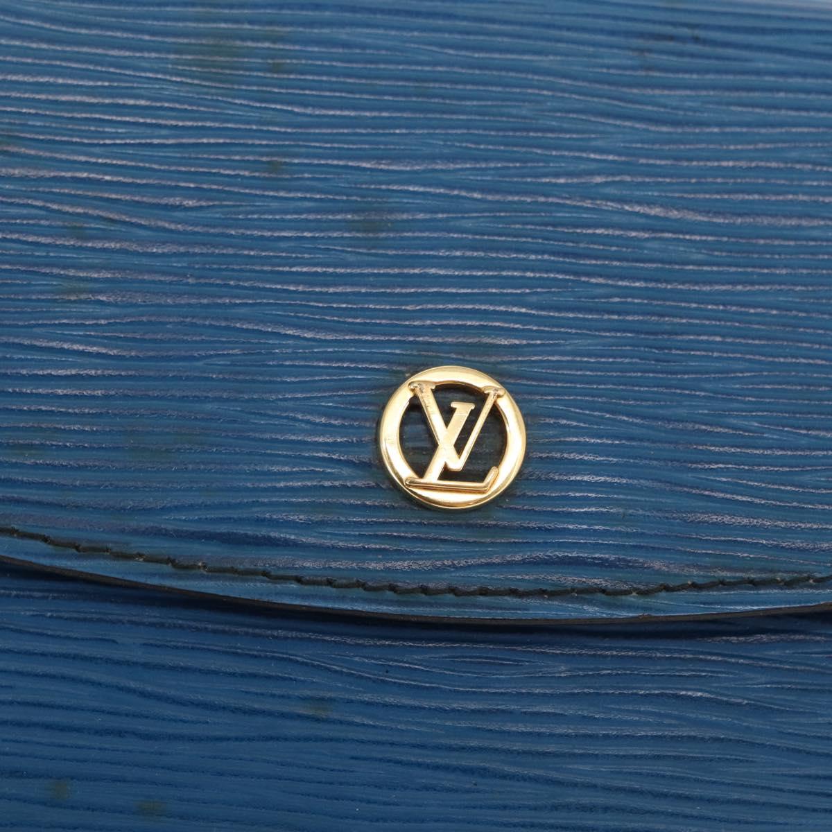 LOUIS VUITTON Epi Montaigne 23 Clutch Bag Blue M52665 LV Auth 171350
