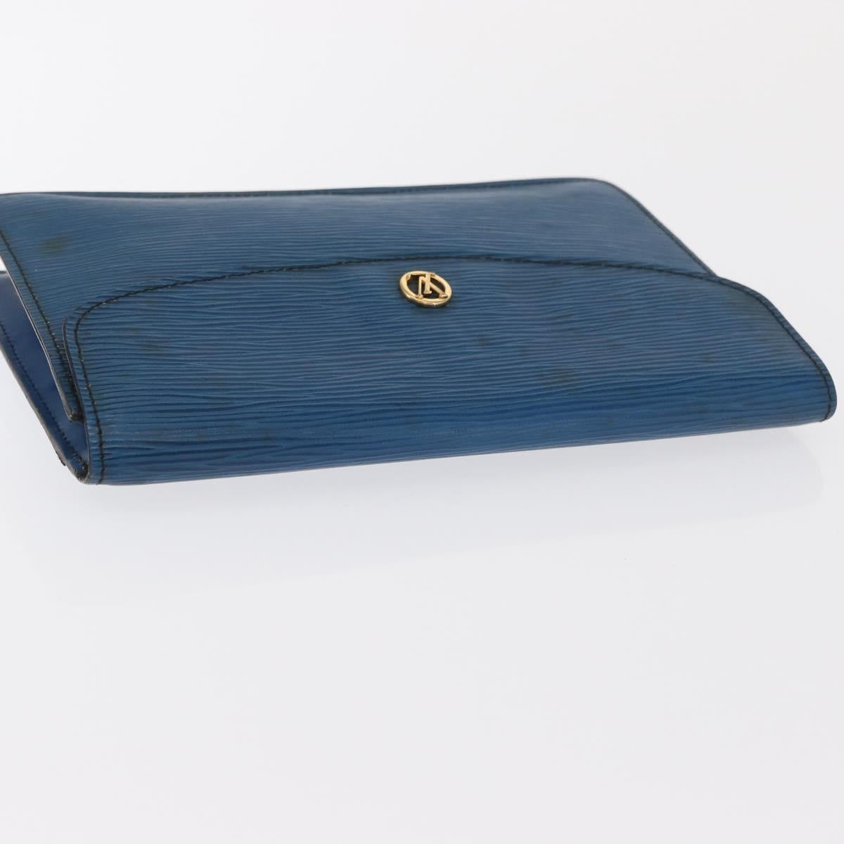 LOUIS VUITTON Epi Montaigne 23 Clutch Bag Blue M52665 LV Auth 171350