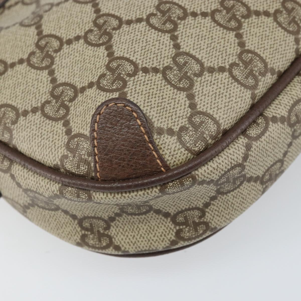 GUCCI GG Supreme Web Sherry Line Bag PVC Beige Gold 156 02 066 Auth 171353