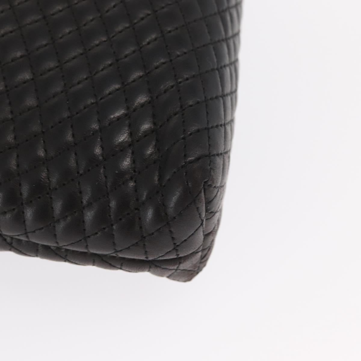 BALLY Chain Shoulder Bag Leather Black Gold Auth 171355