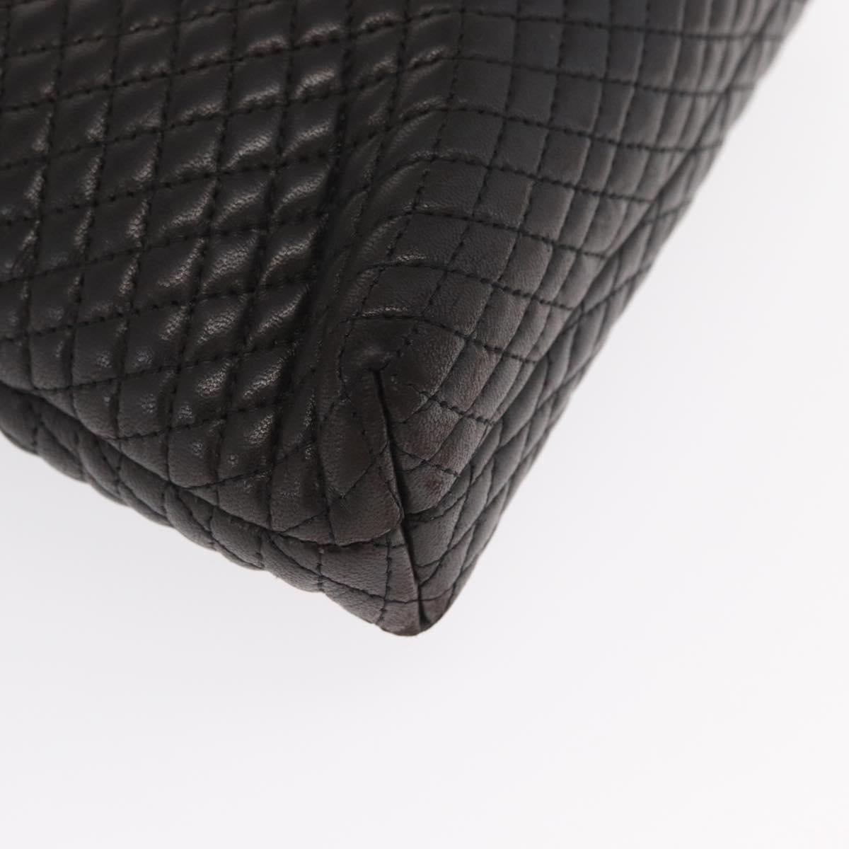 BALLY Chain Shoulder Bag Leather Black Gold Auth 171355