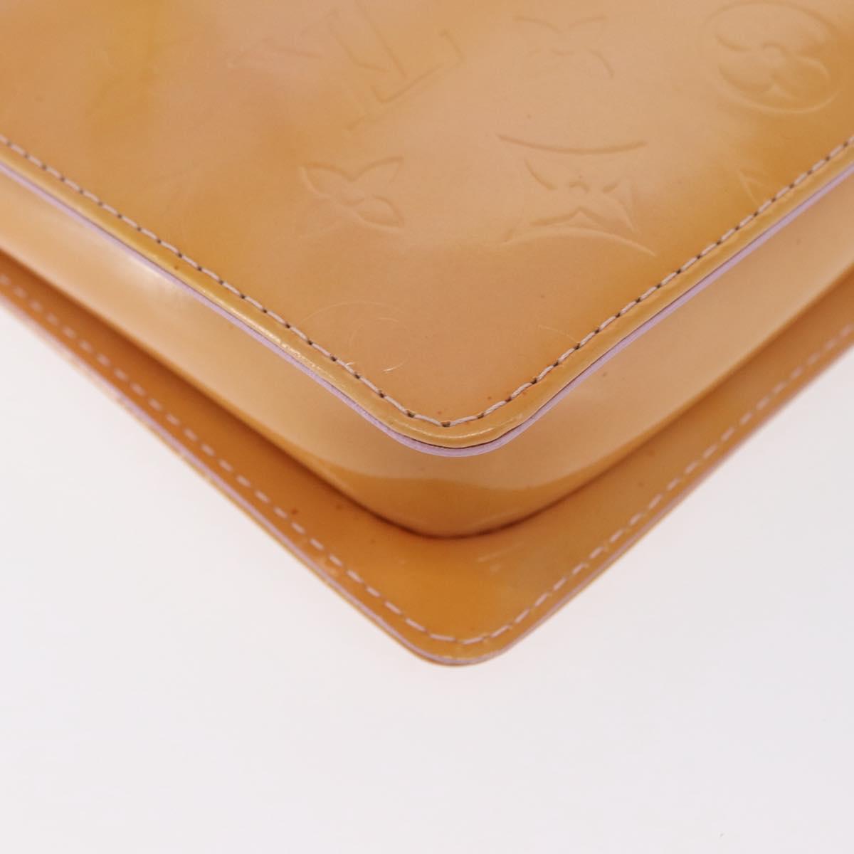 LOUIS VUITTON Monogram Vernis Motto Pouch Rose Florentin M91034 LV Auth 171356