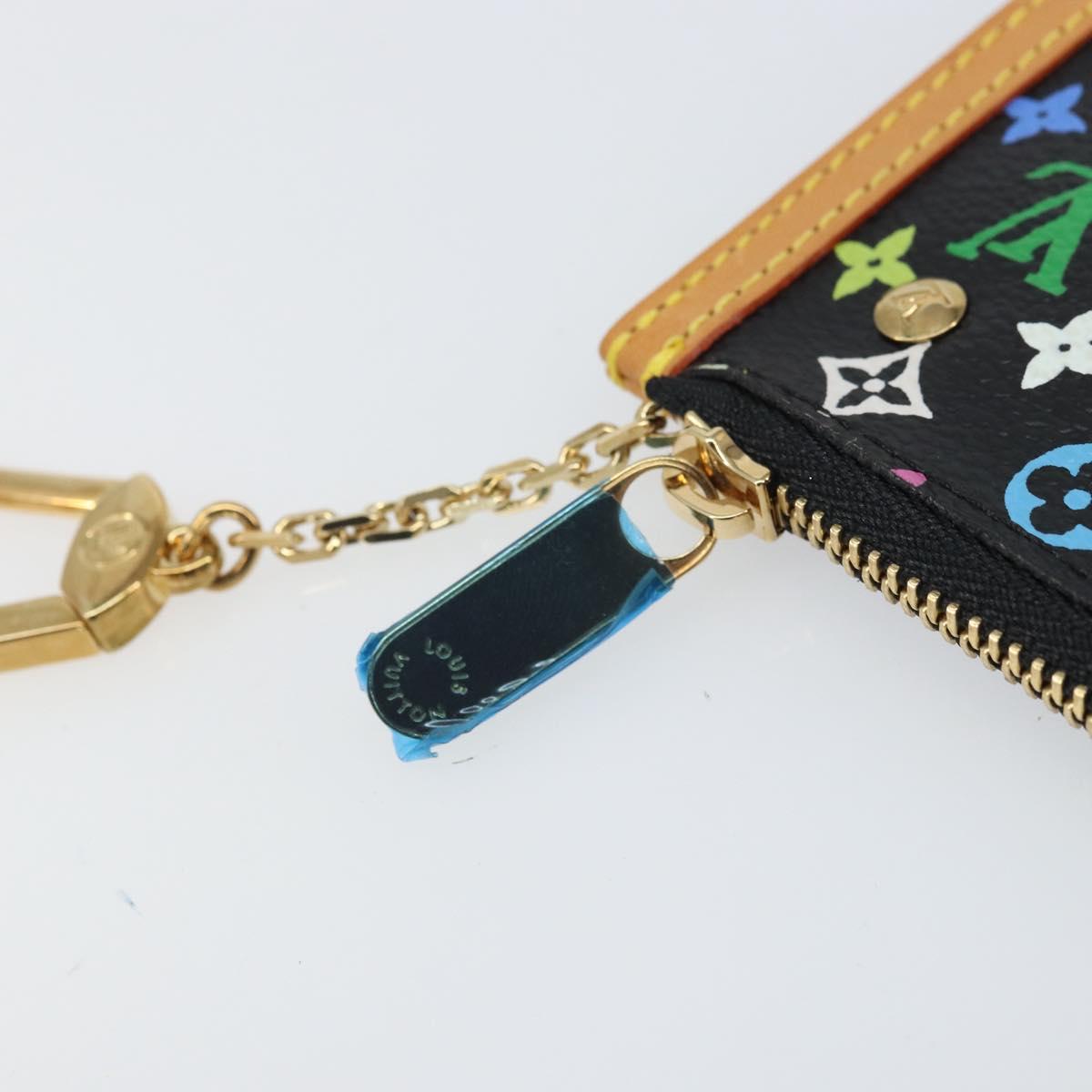 LOUIS VUITTON Multicolor Pochette Cles Coin Purse Black M13664 LV Auth 171366SAV