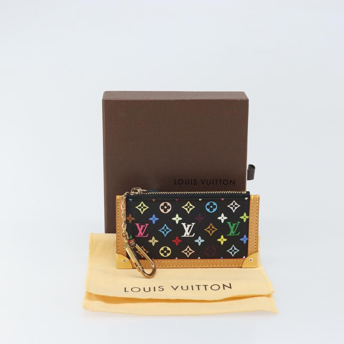 LOUIS VUITTON Multicolor Pochette Cles Coin Purse Black M13664 LV Auth 171366SAV