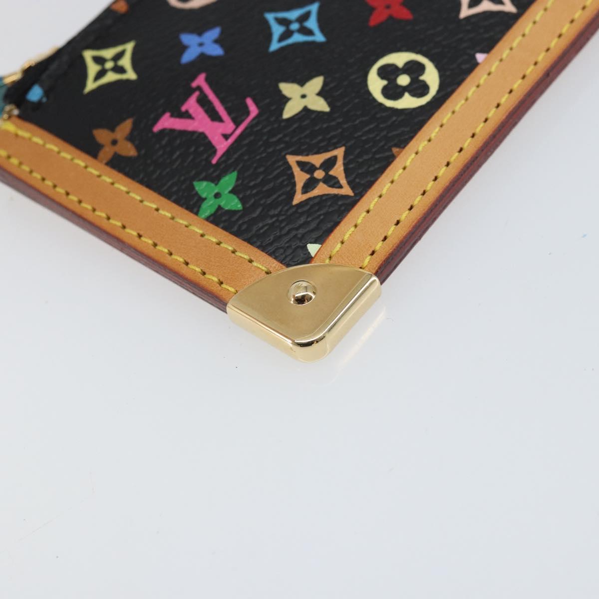 LOUIS VUITTON Multicolor Pochette Cles Coin Purse Black M13664 LV Auth 171366SAV