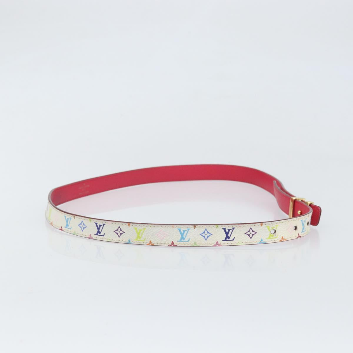LOUIS VUITTON Multicolor Ceinture LV Printed Initials Belt 38.2"" LV Auth 171367
