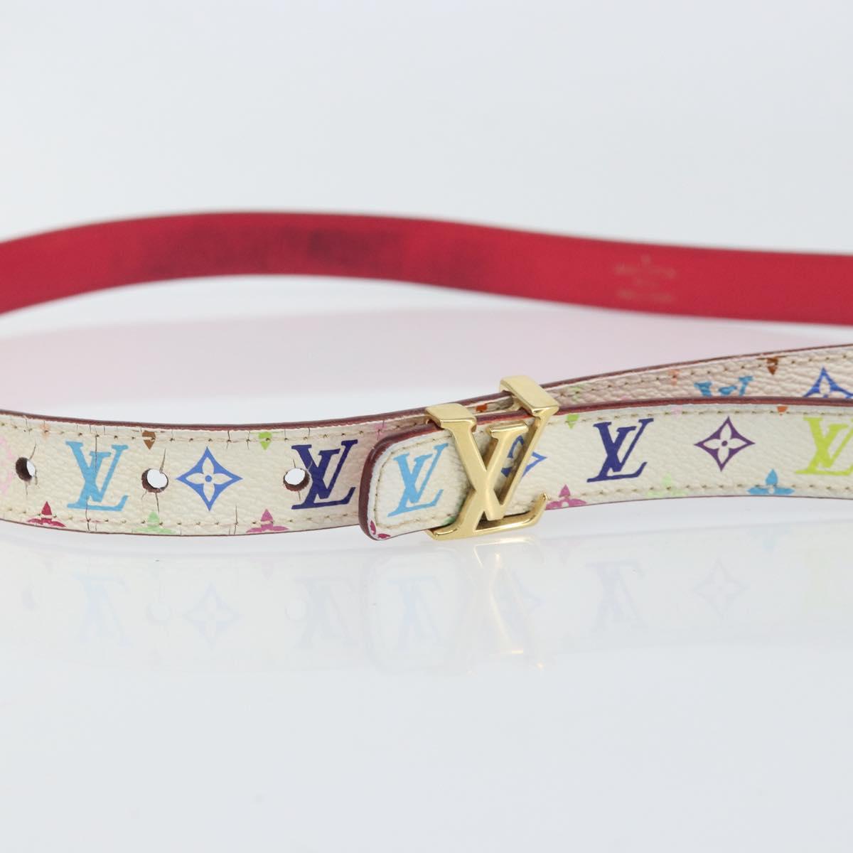 LOUIS VUITTON Multicolor Ceinture LV Printed Initials Belt 38.2"" LV Auth 171367