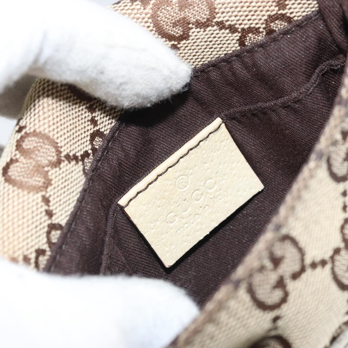 GUCCI GG Canvas Shoulder Bag Beige Silver 145865 Auth 171368