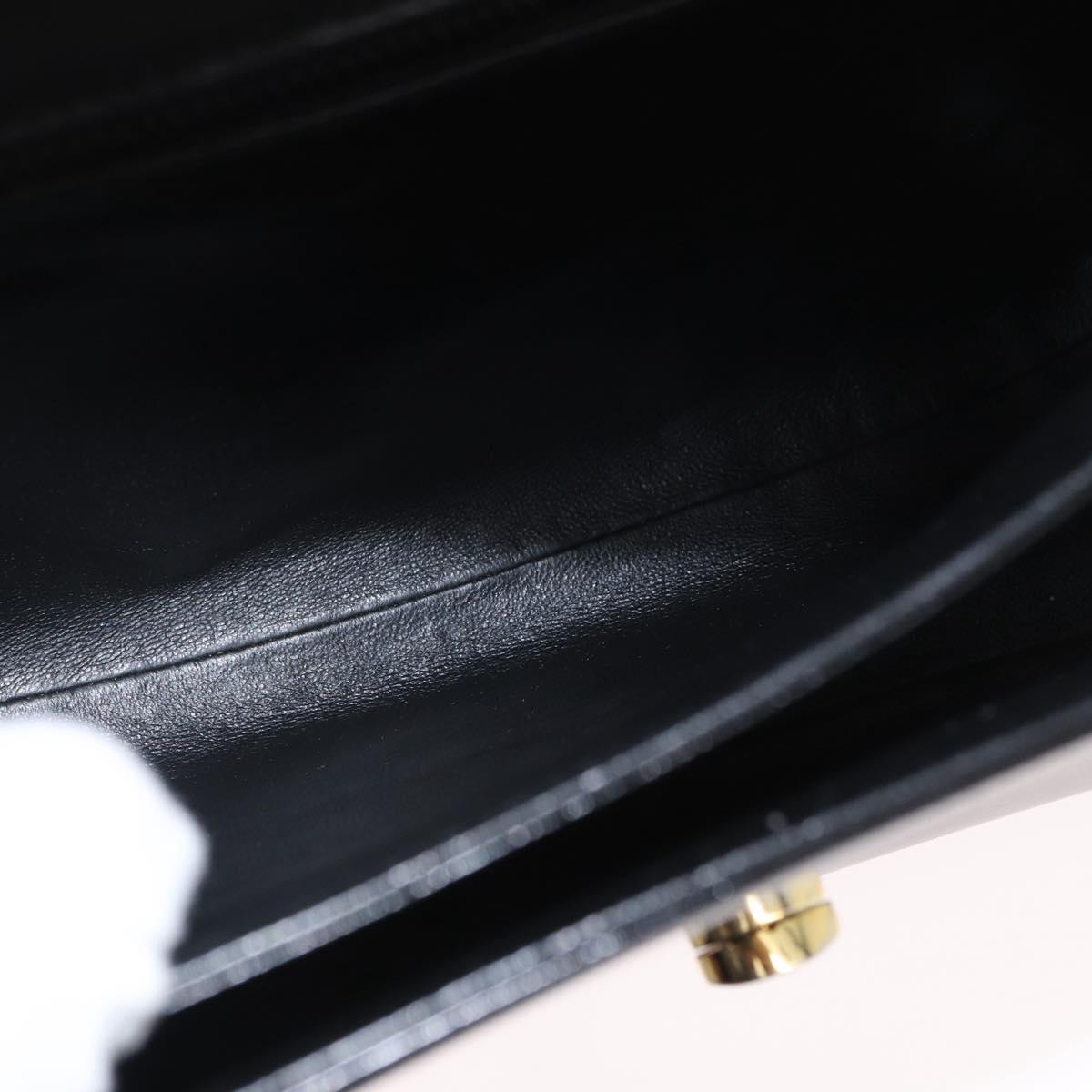 BALLY Hand Bag Leather 2way Black Gold Auth 171380