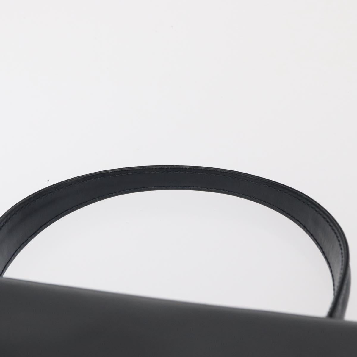 GUCCI Hand Bag Leather Navy Gold 000 056 0017 Auth 171384