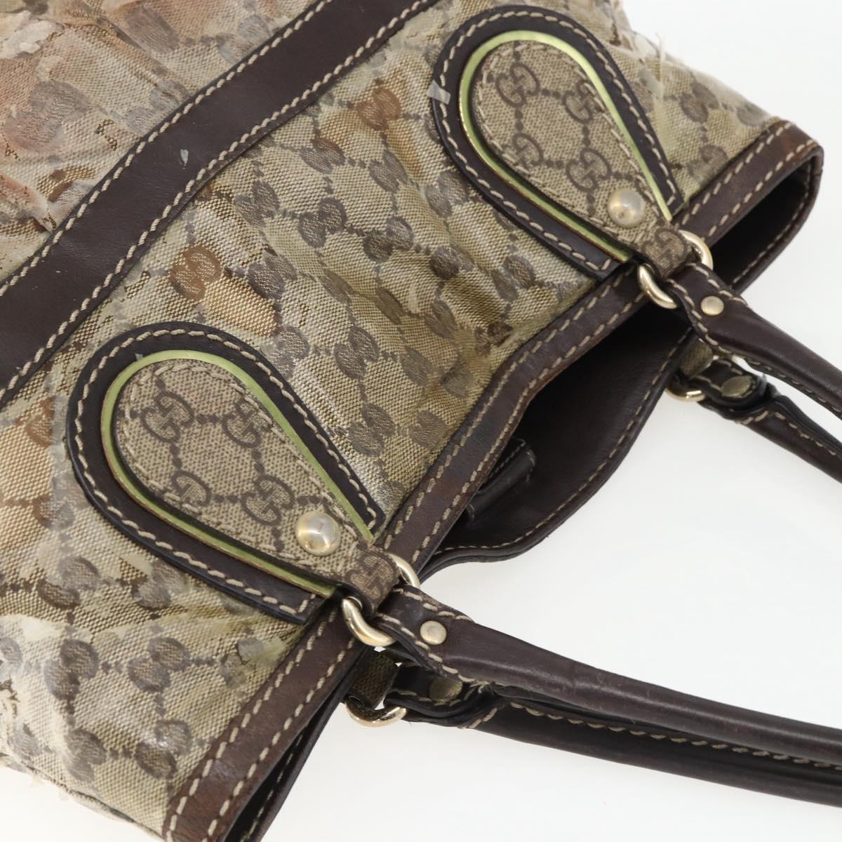 GUCCI GG Crystal Tote Bag Coated Canvas Gold Beige 223964 Auth 171389