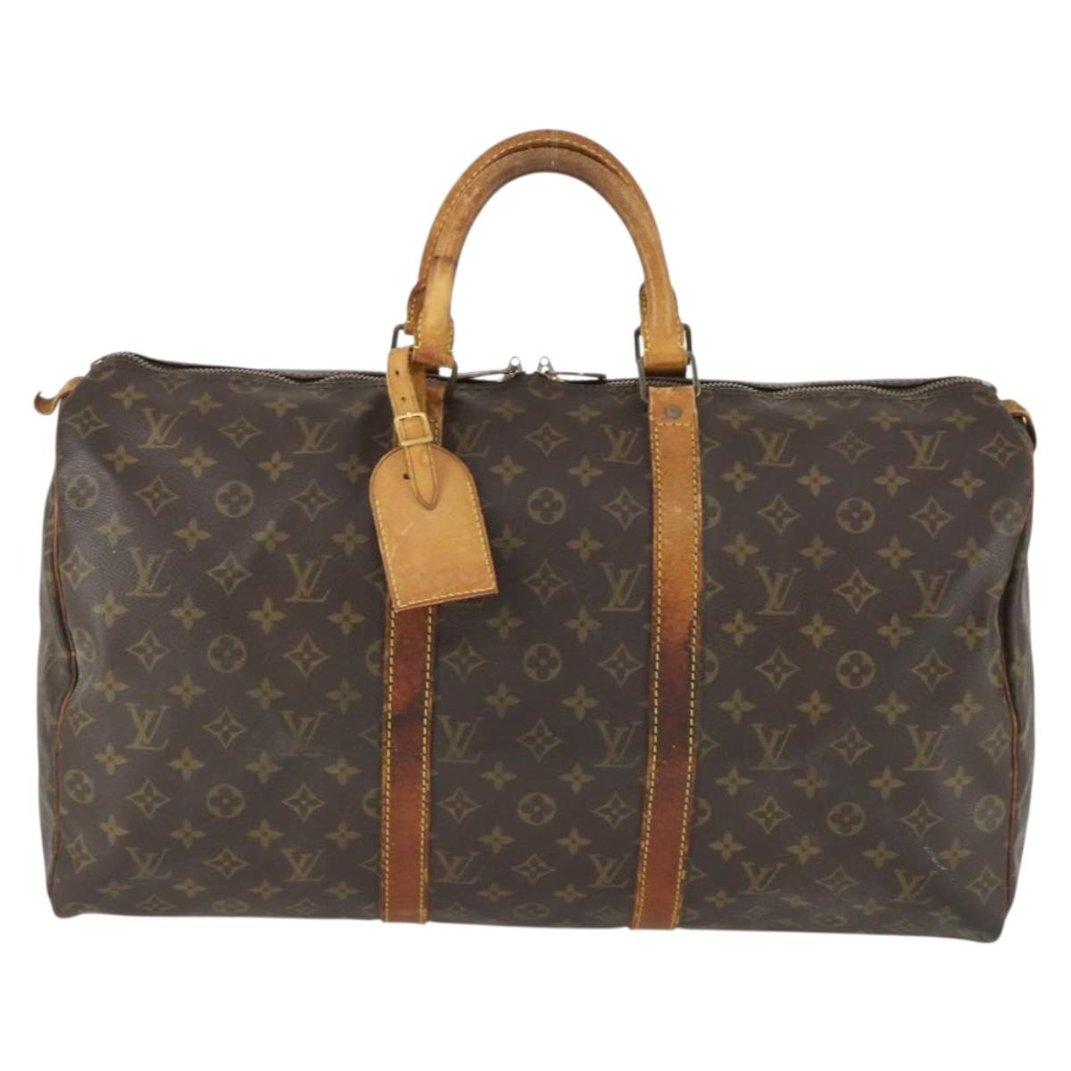 LOUIS VUITTON Monogram Keepall 50 Boston Bag M41426 LV Auth 171390